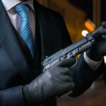 An assassin holding a gun