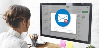 Email on a screen