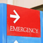 Emergency sign with arrow pointing right