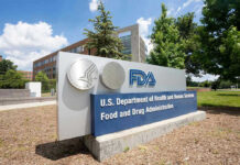 FDA building sign with blue sky background