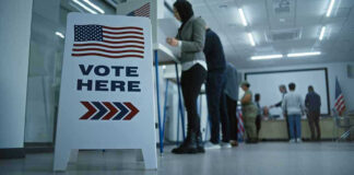 Vote Here sign