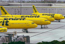You Won’t Believe The Amount Spirit Airlines Crowdfund Has Reached Yellow airplanes parked on the airport tarmac.