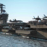 Trump’s BLITZ Attack Postponed: Gulf Leaders Intervene Aircraft carrier deck with jet planes.