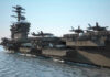 Navy COVER-UP – Air Show Collision Mystery Aircraft carrier deck with jet planes.