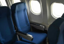 Midair PANIC – Passenger Nearly Sucked Out Window! Empty airplane seats next to windows.