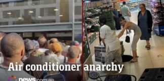 French crowds go into a frenzy for air conditioners as the European heatwave continues.