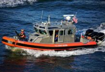 Coast Guards SEIZES 3 TONS Of Cocaine Crossing US Shores U.S. Coast Guard patrol boat speeding on open water