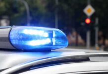 Pedophile Stabbing Twist Shocks Court Police car blue siren light flashing