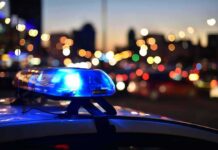 Enraged Soccer Player SLASHES Rival After Heated Game Police car light bar flashing at dusk
