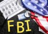 ISIS Plot Foiled In Trump Attack County FBI letters with fingerprint sheet, badge, magnifying glass, and US flag