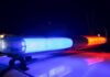 Lawmaker Mowed Down – Both Legs Amputated Police car light bar flashing blue and red at night