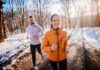 Elite Runner Killed Hours Before Marathon Two people jogging on a snowy park path